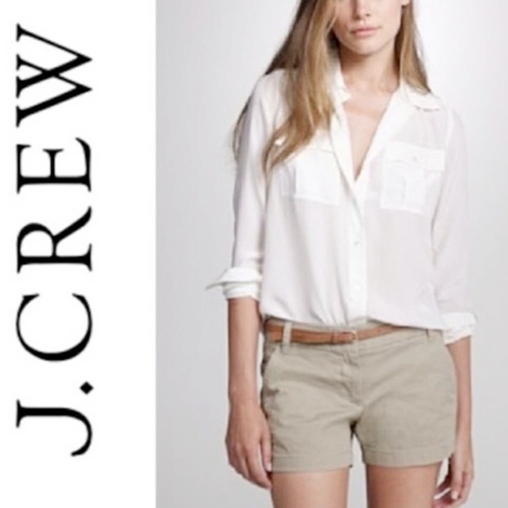 J. Crew City Fit Tan Twill Chino Shorts Size‎ 8